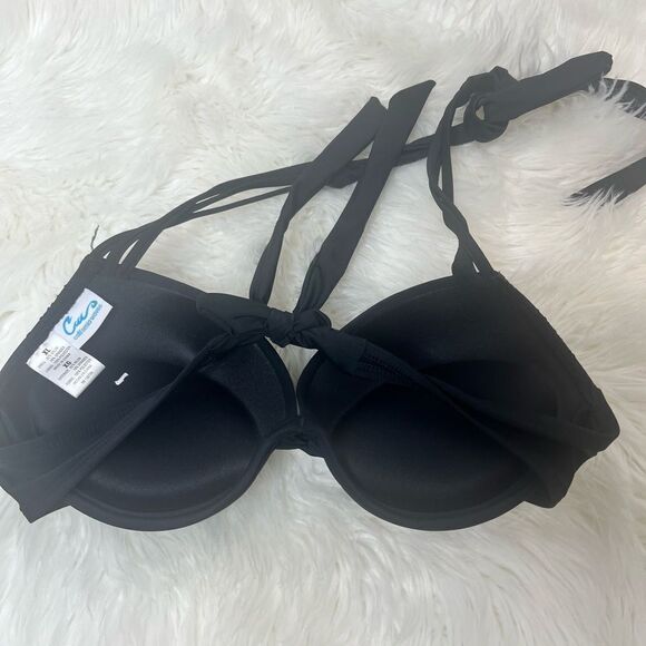 NWOT California Waves BLACK Juniors' Underwire Push-up Bikini Swim Top - Picture 7 of 9
